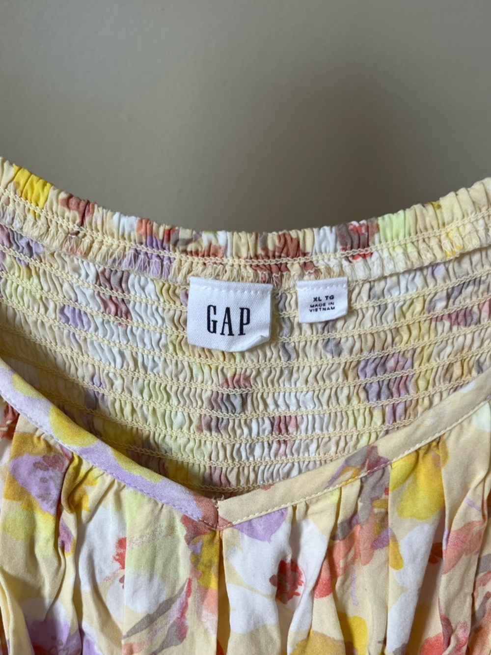 GAP Pastel Yellow Floral Puff-Sleeve Mini Dress - Picture 7 of 9